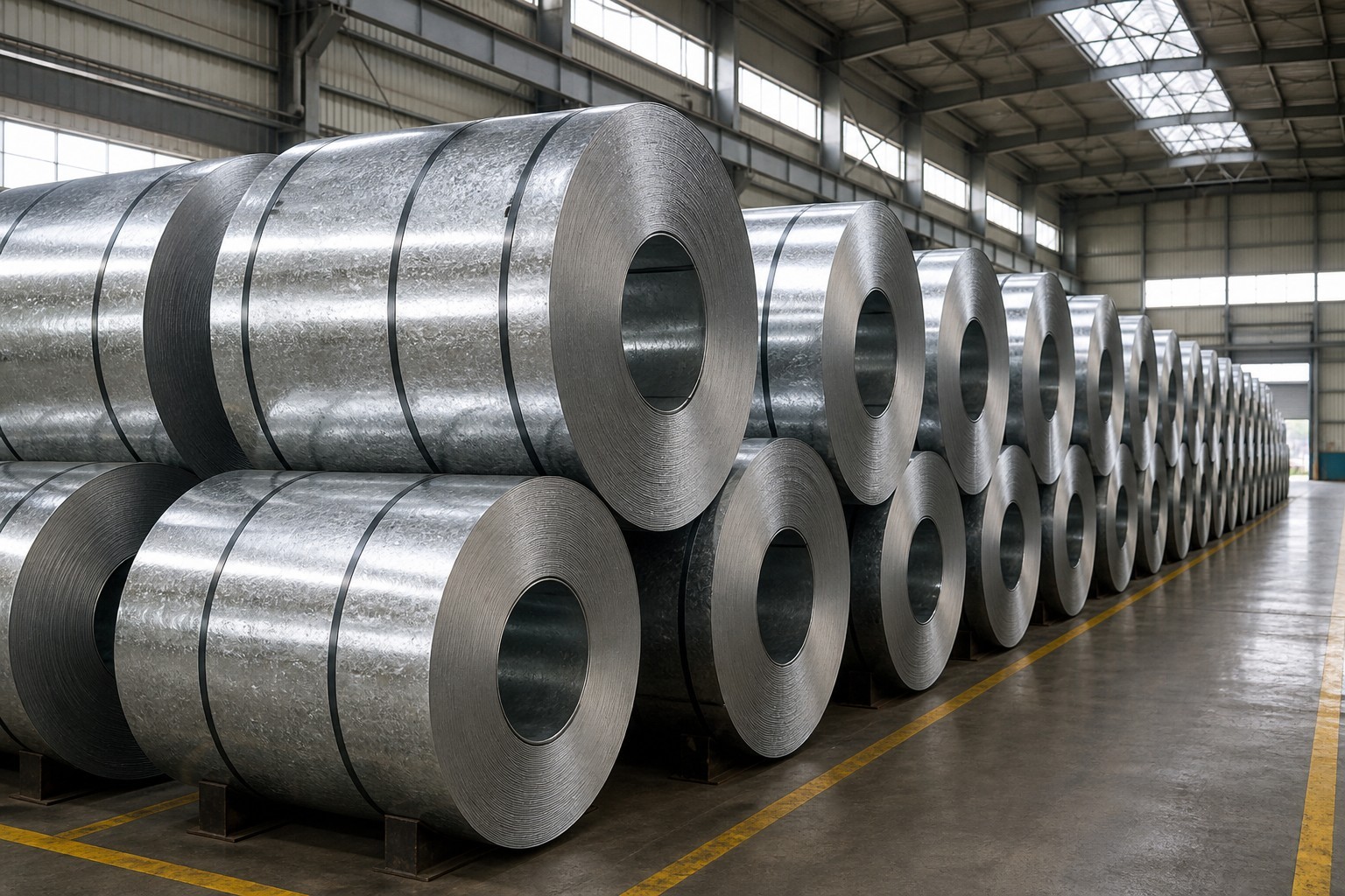zinc coating weight - galvanized steel coils stocked in warehouse