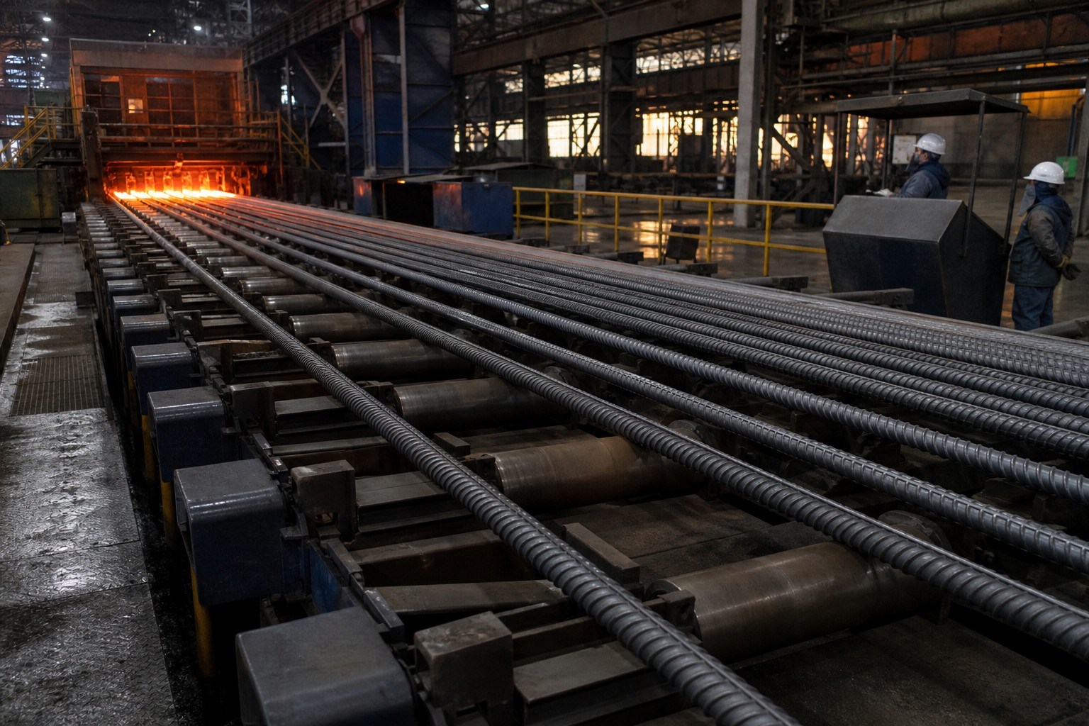 construction steel bar standards production - hot rolling mill line producing ribbed rebar