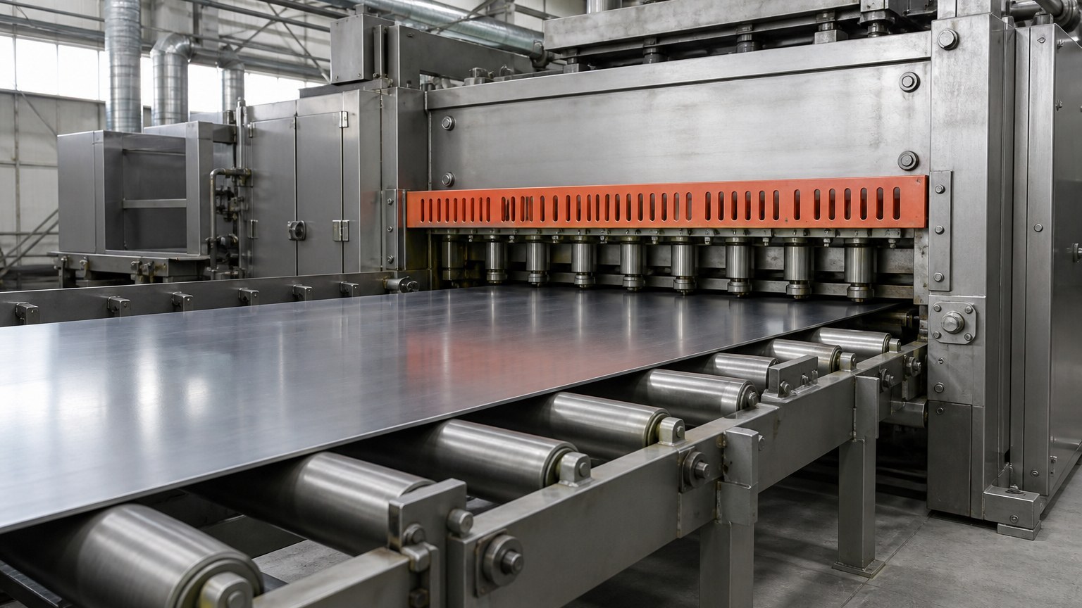 2b vs no.4 stainless finish - stainless steel plate levelling and shearing line in a factory