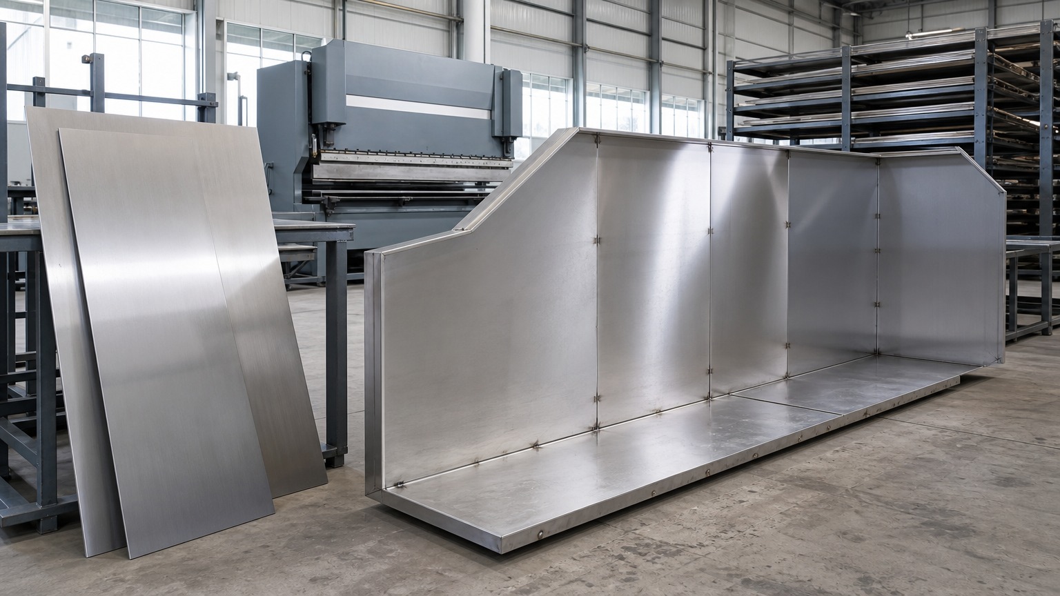 stainless steel sheet size - fabricated stainless steel sheets assembled into a welded panel in a workshop