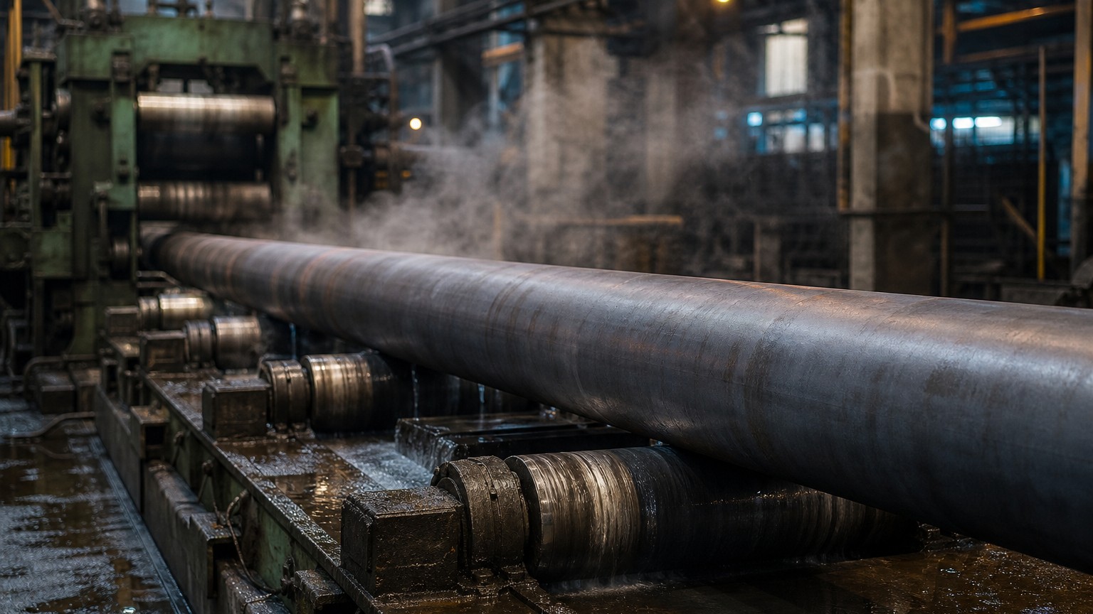 steel pipe dimensions chart - wall thickness measurement on steel pipe in a production plant