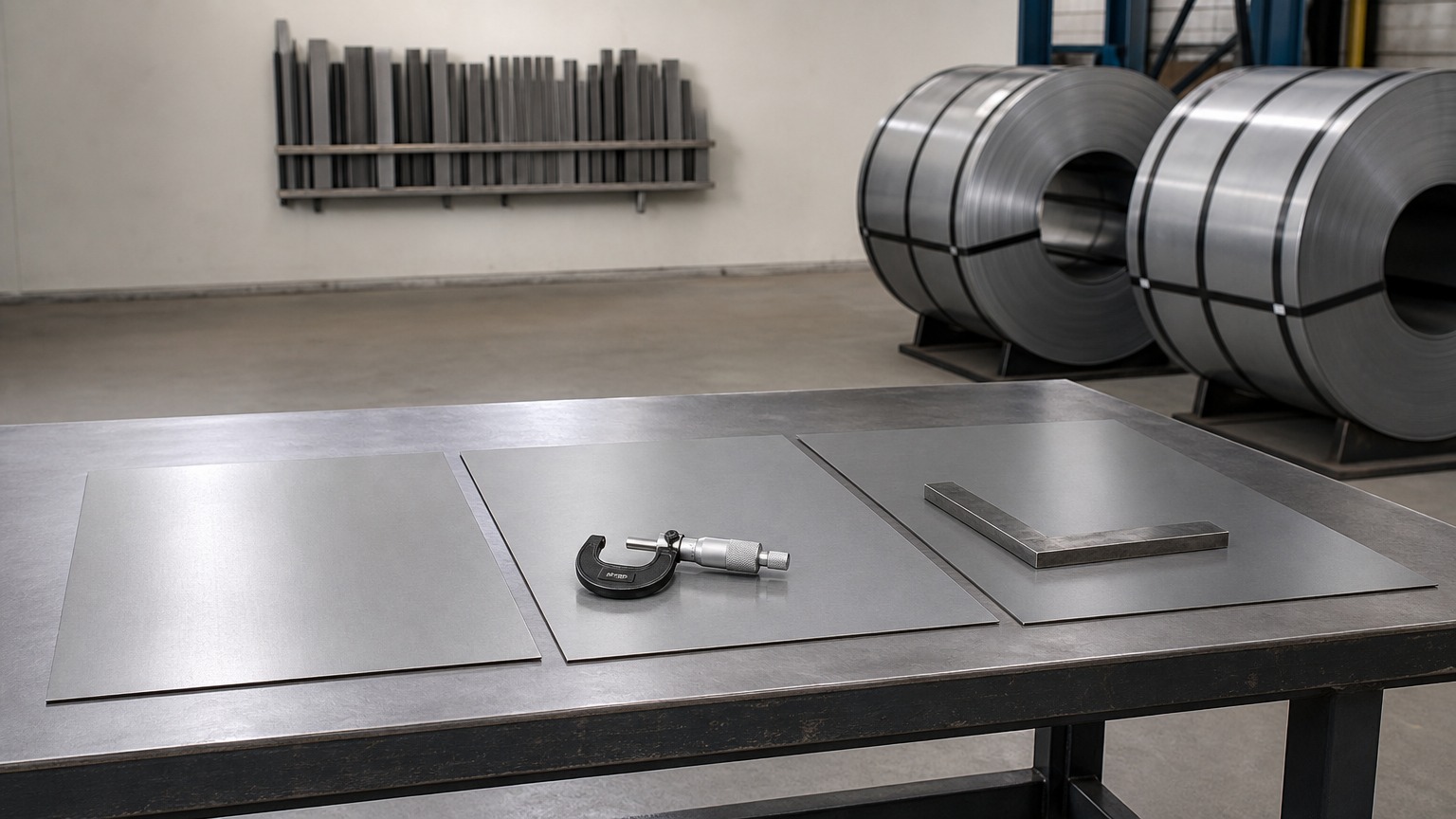 cold rolled coil grades - thickness inspection of cold rolled steel sheet with a micrometer