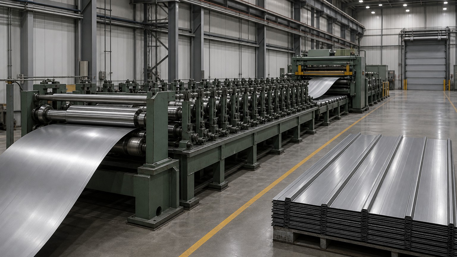 cold rolled steel coil applications - cold rolled steel strip feeding a roll forming line for appliance panels