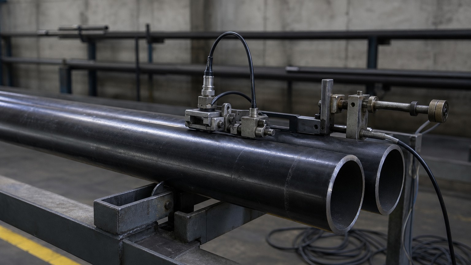 erw vs seamless pipe - ultrasonic and dimensional inspection of welded and seamless line pipe before export packing