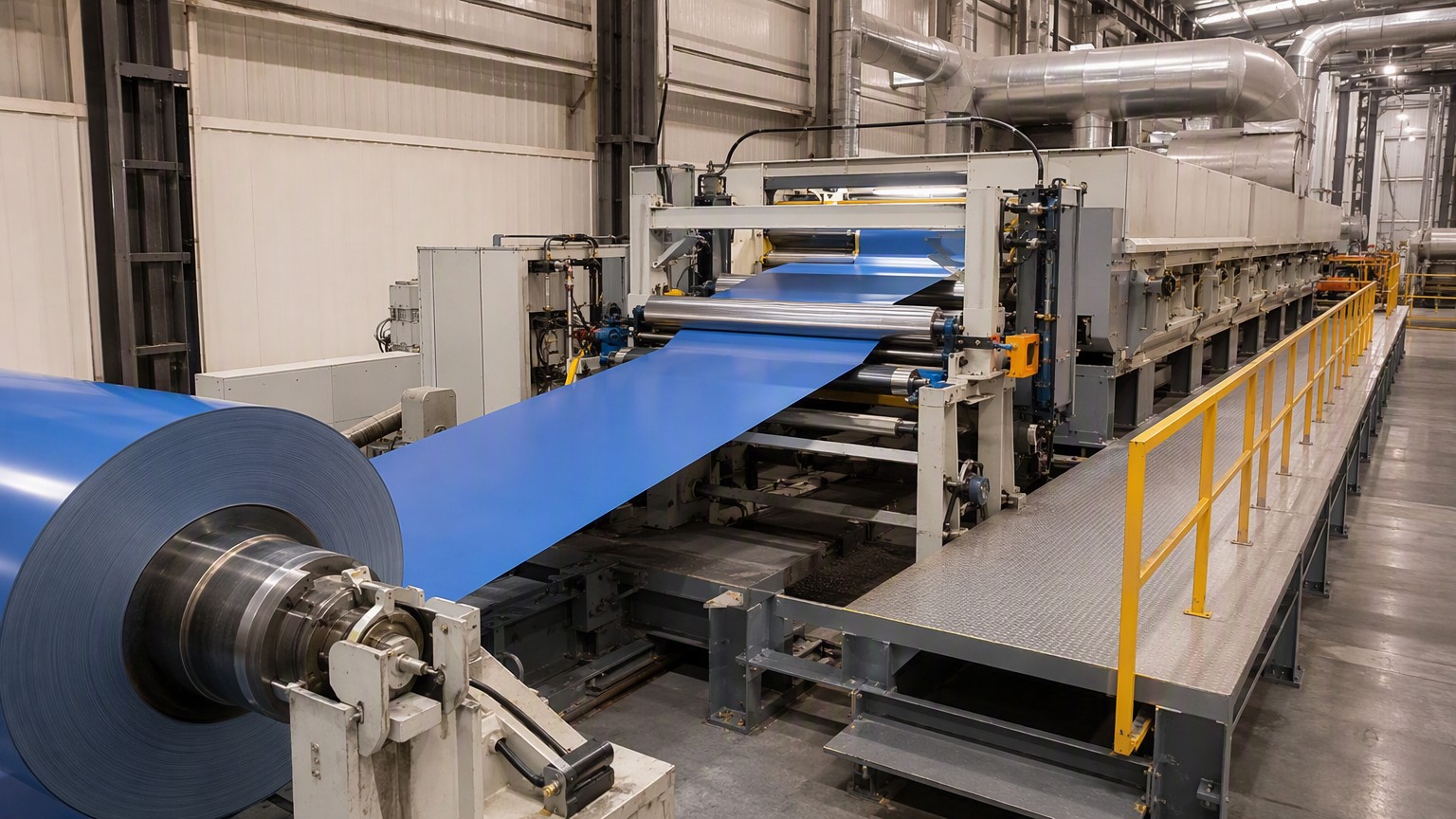 steel corrosion protection - coil coating line applying primer and topcoat to steel coil