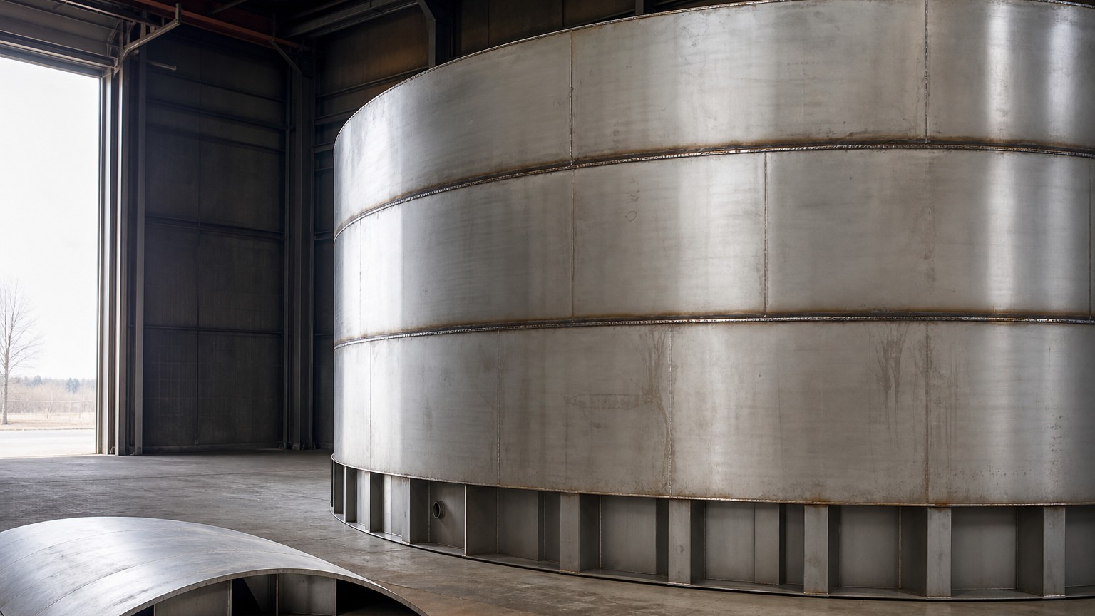stainless steel density - stainless steel plate fabricated into a large process tank shell with circumferential weld seams