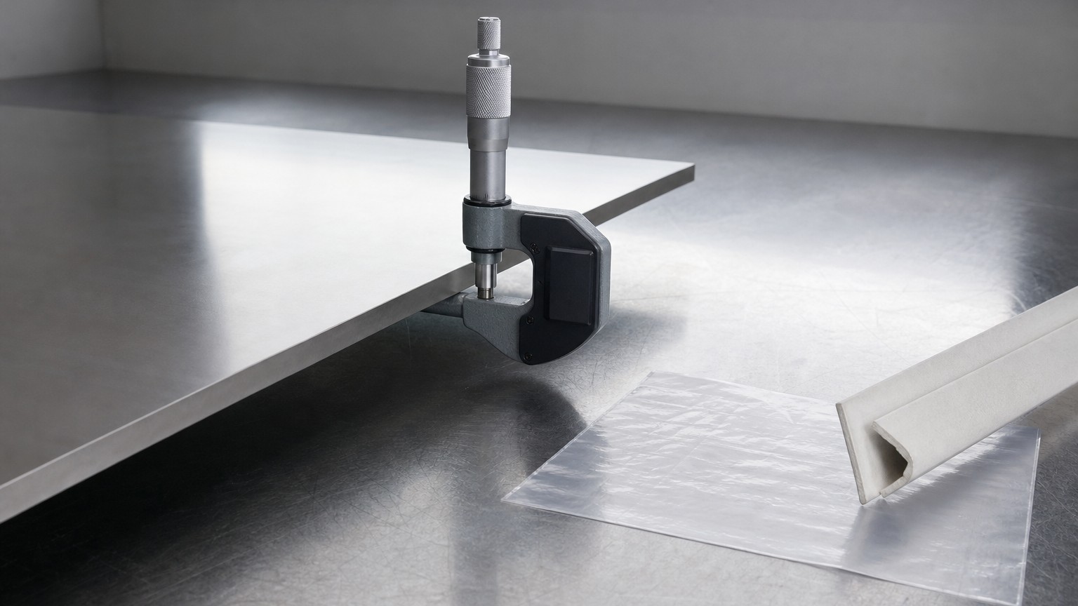 stainless steel density - plate thickness measured with a digital micrometer during final inspection