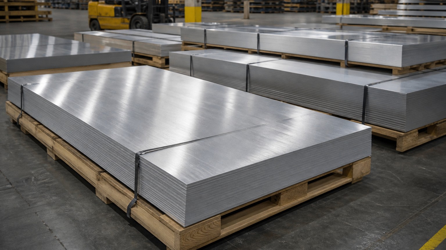 2 mm 6061-T6 aluminum plate stacked in warehouse