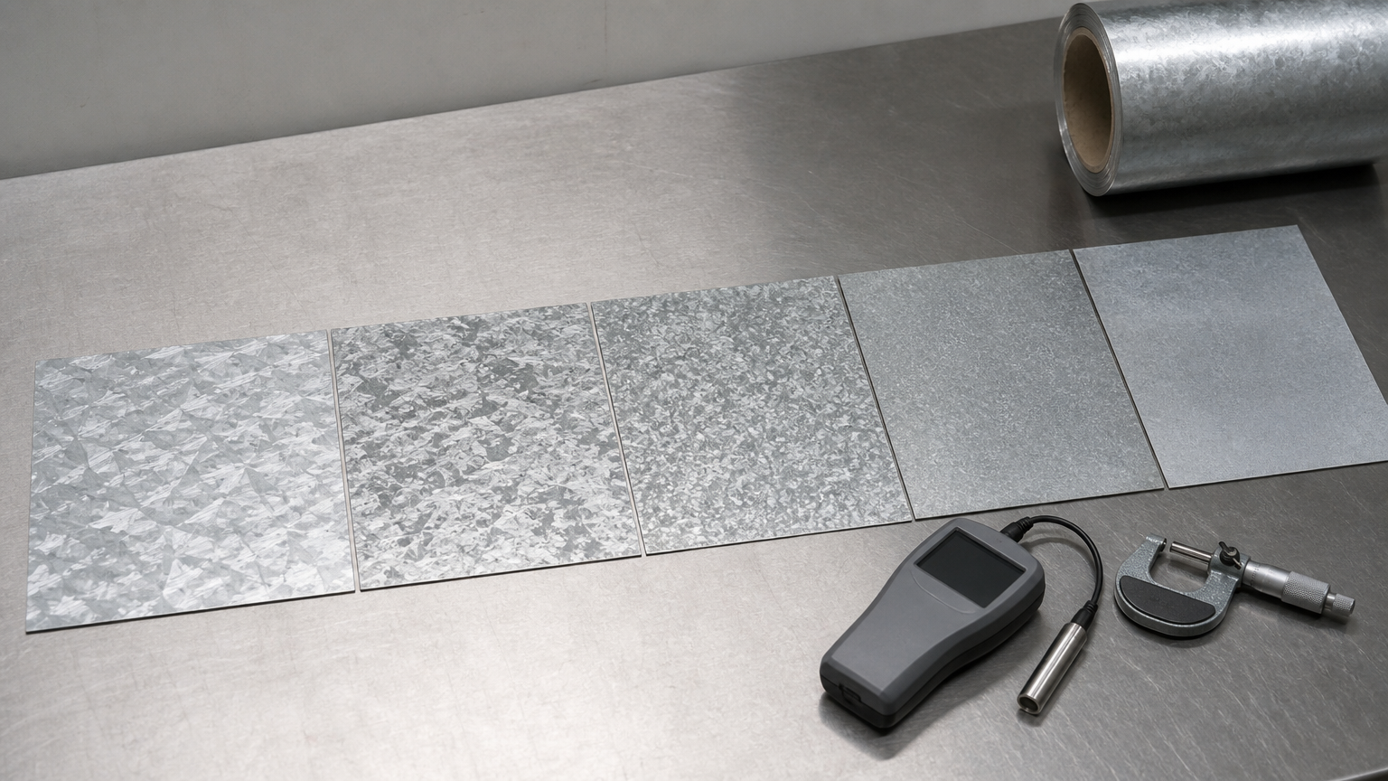 galvanized sheet gauge - coating weight checked on sheet samples before dispatch