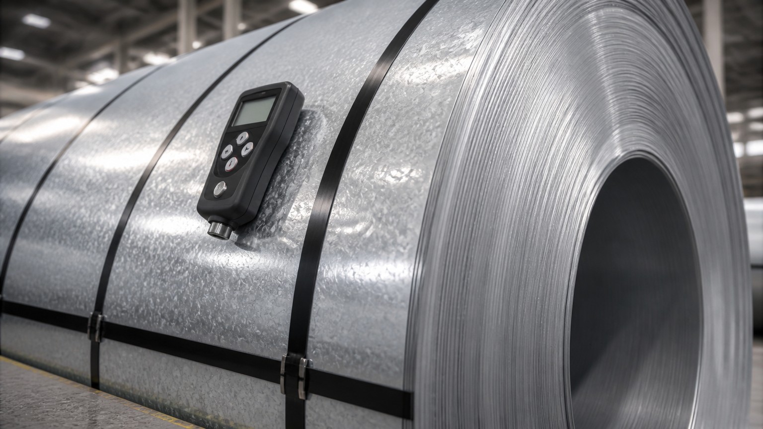 galvanized steel coil 1.2 mm Z180 - coil wrap and zinc coating checked before export packing