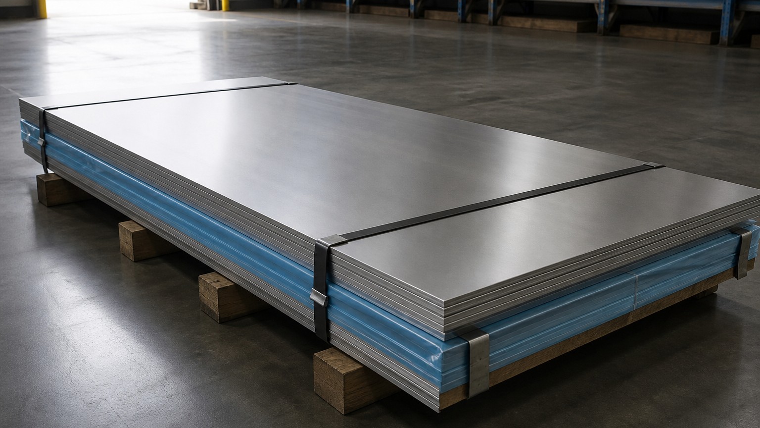 pickling and passivation stainless steel - passivated 304 stainless steel plates film-wrapped and strapped for export