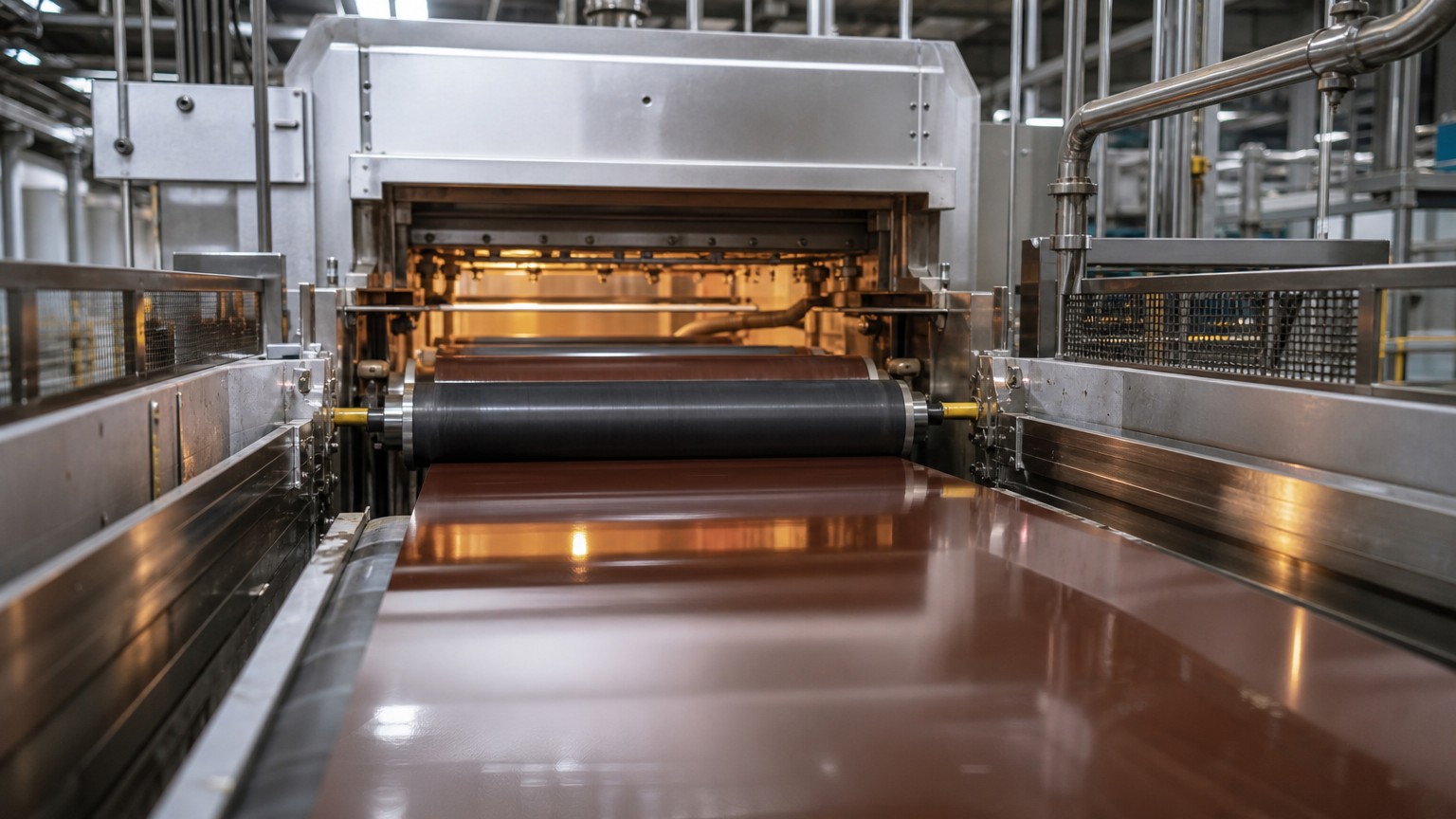 PPGI coating adhesion test - precision roller coating line applying paint film to steel strip