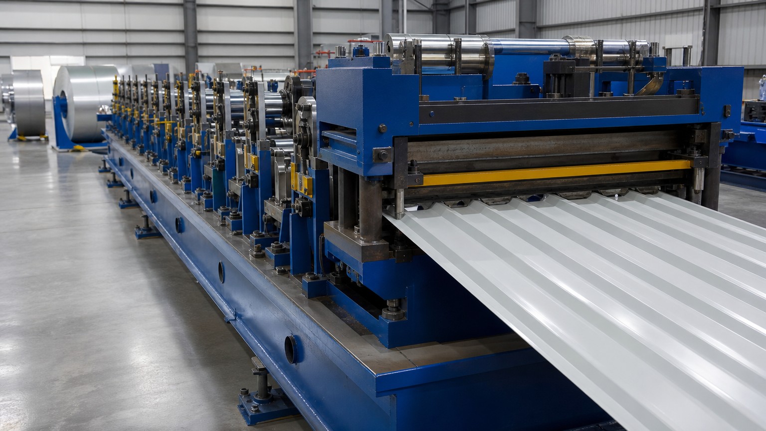 color coated steel coating thickness - roll-formed color coated roofing sheets on a profiling line